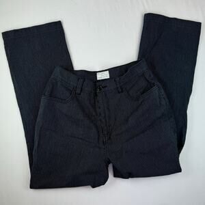 Vintage 90's FDJ Cotton Black Mid Rise Straight Leg Pinstripe Pants Women's 8